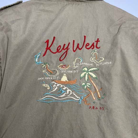 Vintage 90s Polo by Ralph Lauren Embroidered Key West Military Bomber Jacket R - Picture 4 of 12